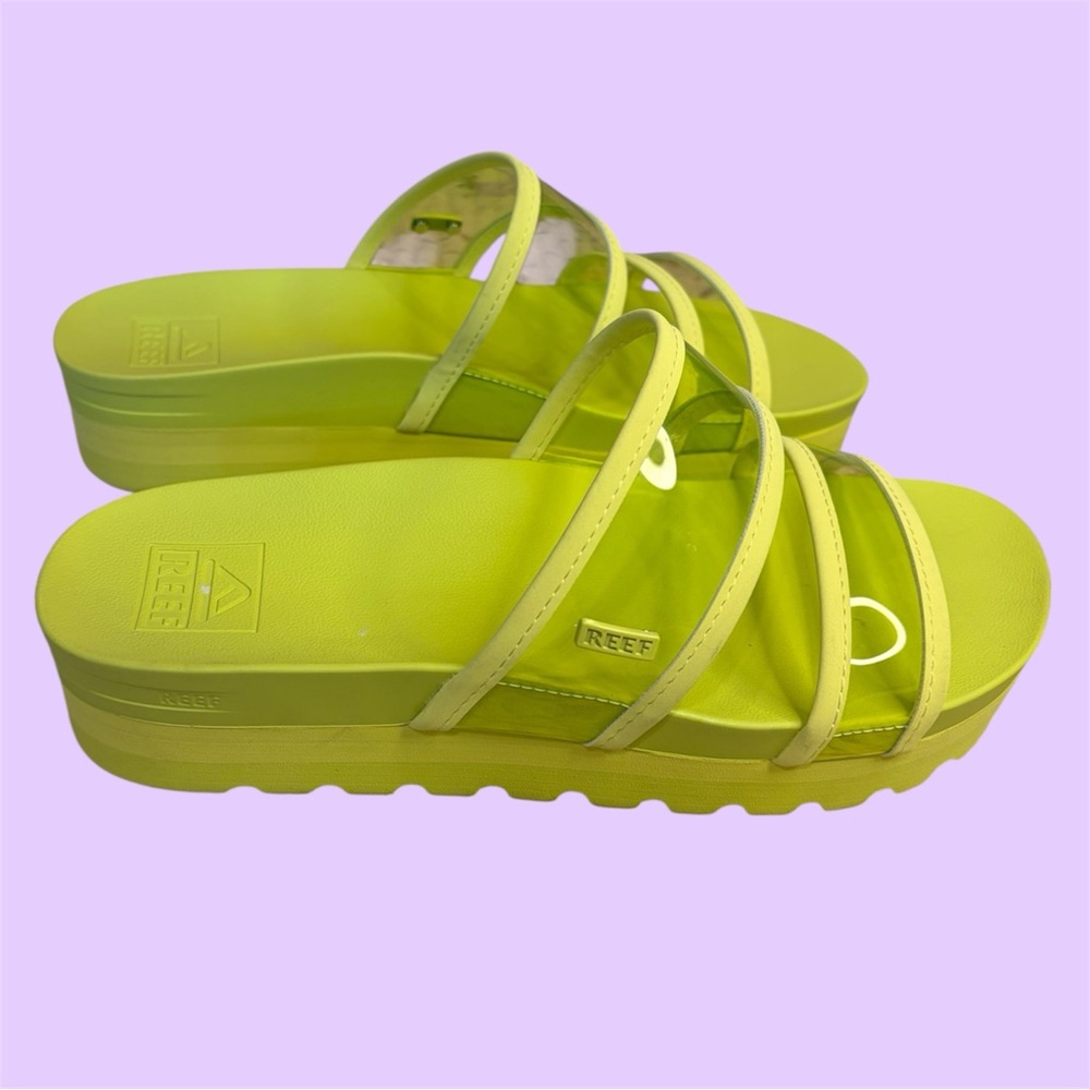 Reef Vista Hi-Energy Neon Green Slide Sandal
